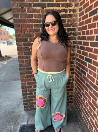 Misses Flower Power Wide Leg Pants
