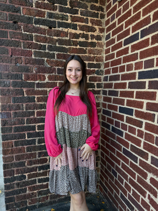 Misses Tiered Block Dress