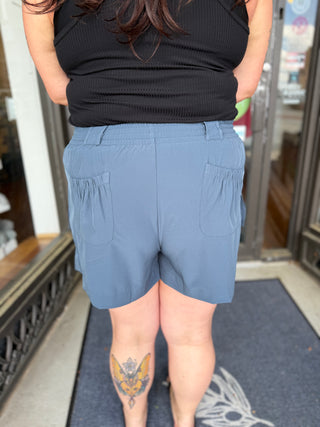 Curvy Summer Hike Skort | Slate Blue