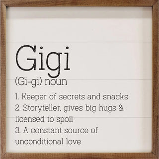 Gigi Definition 4x4 Sign