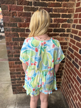 Misses Bold Bloom Romper in Two Colors