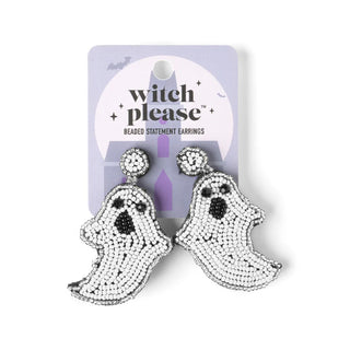 Halloween Witch Please Beaded Statement Earrings