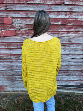 Calling On You Sweater | Mustard