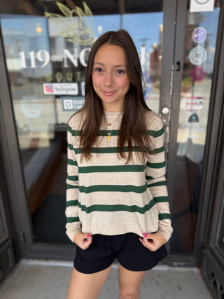 Misses Seaside Stripe Pullover
