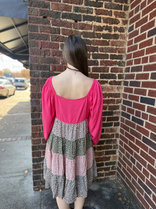 Misses Tiered Block Dress