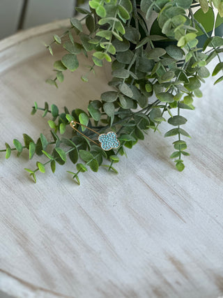 Clover Jeweled Brooch in Several Colors