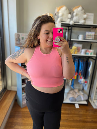 Curvy Meet You There Sports Bra | Bright Pink