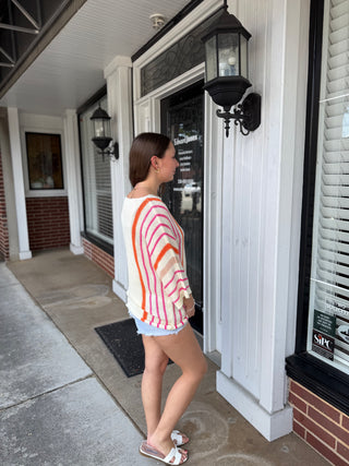 Misses Striped Knit Sweater
