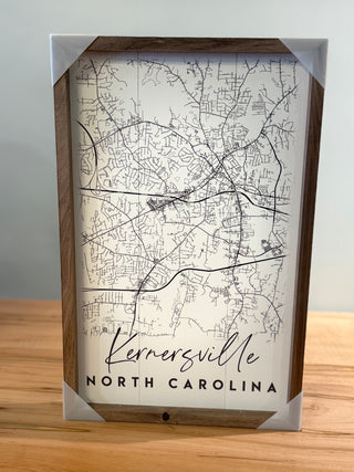 Kernersville Map Coordinates Sign 10 x 16