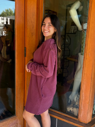 Misses Oversized Mini Sweatshirt Dress in 3 Colors