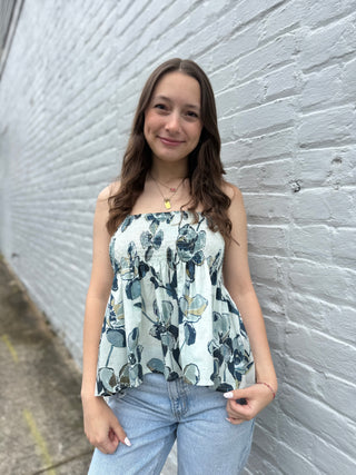 Misses Studio Floral Smocked Cami Tank