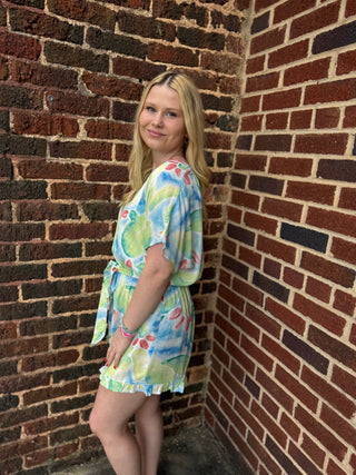 Misses Bold Bloom Romper in Two Colors