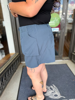 Curvy Summer Hike Skort | Slate Blue