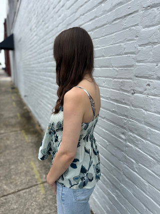 Misses Studio Floral Smocked Cami Tank