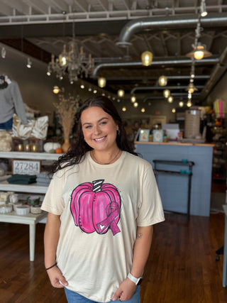 Graphic Tee Pink Pumpkin Breast Cancer Awareness