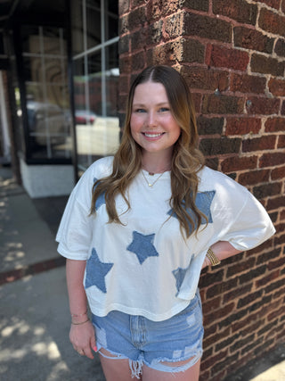 Misses Patch Star Top