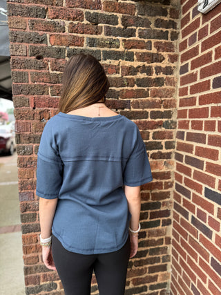 Misses Waffle Top in Two Colors