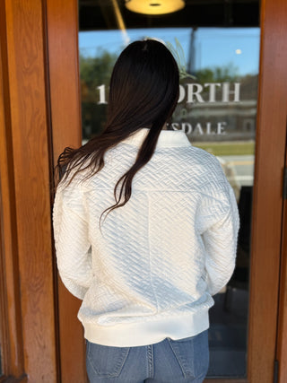 Misses Textured V-Neck Sweatshirt