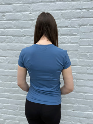 Misses Dusty Skies Short Sleeve Top