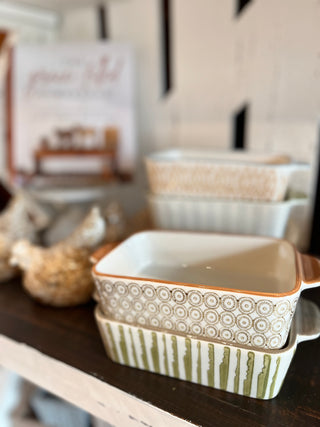 Hand Stamped Bakers Dish