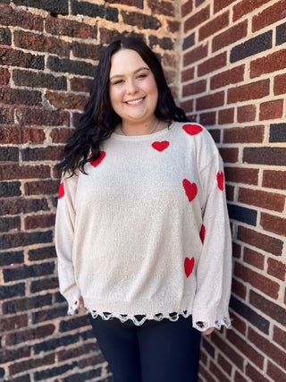 Curvy All My Heart Sweater