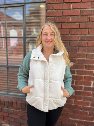 Cream Puffer Vest