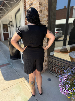 Misses Textured 2PC Set in Black