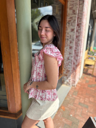 Misses Rosy Horizon Top in Two Colors