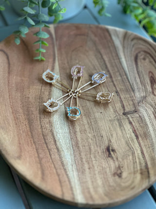 Kitty Jeweled Brooch in Several Colors