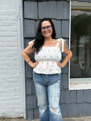 Misses Field of Daisies Top