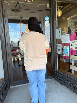 Misses Beige Patchwork Top