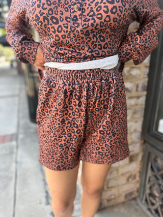 Misses Leopard 2PC Short Set