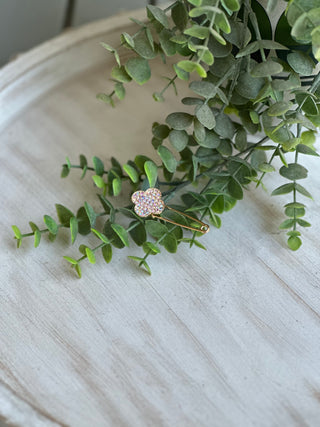 Clover Jeweled Brooch in Several Colors