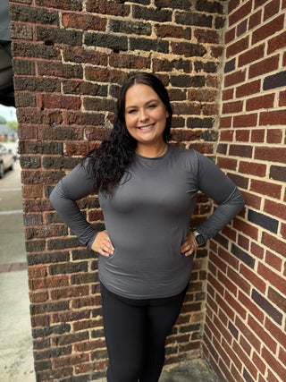 Curvy Basic Long Sleeve Tee in 3 Colors