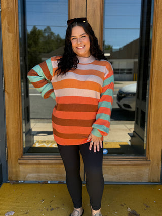 Misses Painted Stripe Knit Sweater
