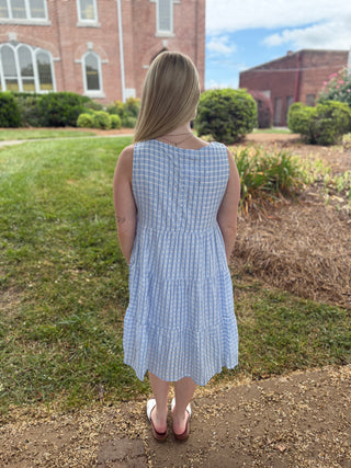 Misses Blue Meadow Midi Dress