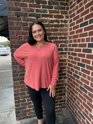 Curvy V-Neck Basic Top