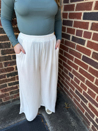 Misses Crinkle Wide Leg Pants