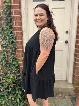 Curvy Tiered Little Black Dress