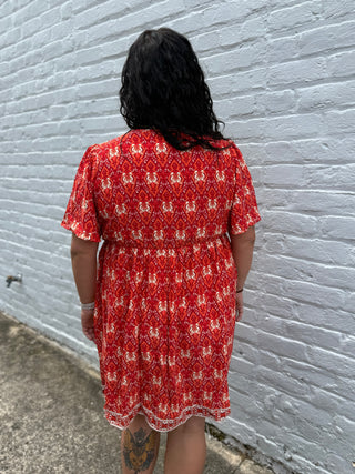 Curvy Boho Blaze Mini Dress