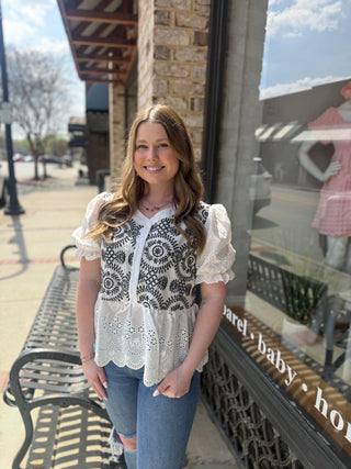 Misses Studio Eyelet Top