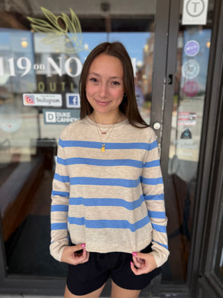 Misses Seaside Stripe Pullover