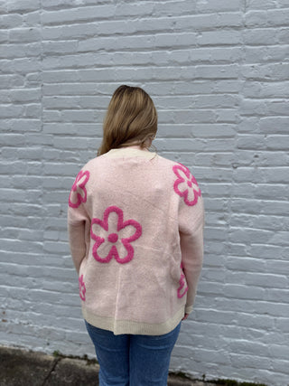 Misses Flower Power Knit Top