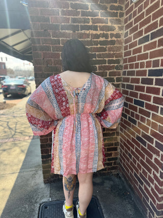 Misses Boho Berry Mini Dress