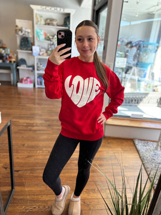 Misses Love Heart Fleece Sweatshirt