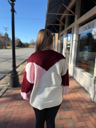 Misses Patchwork Sweater in Two Colors