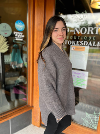 V-Neck Slouchy Sweater in two colors