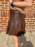 On The Edge Faux Leather Skirt | Chocolate