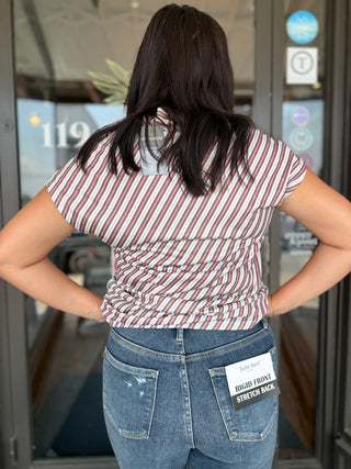 Misses Fall Stripes Top