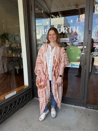 Misses Studio Tie Dye Maxi Kimono in Two Colors